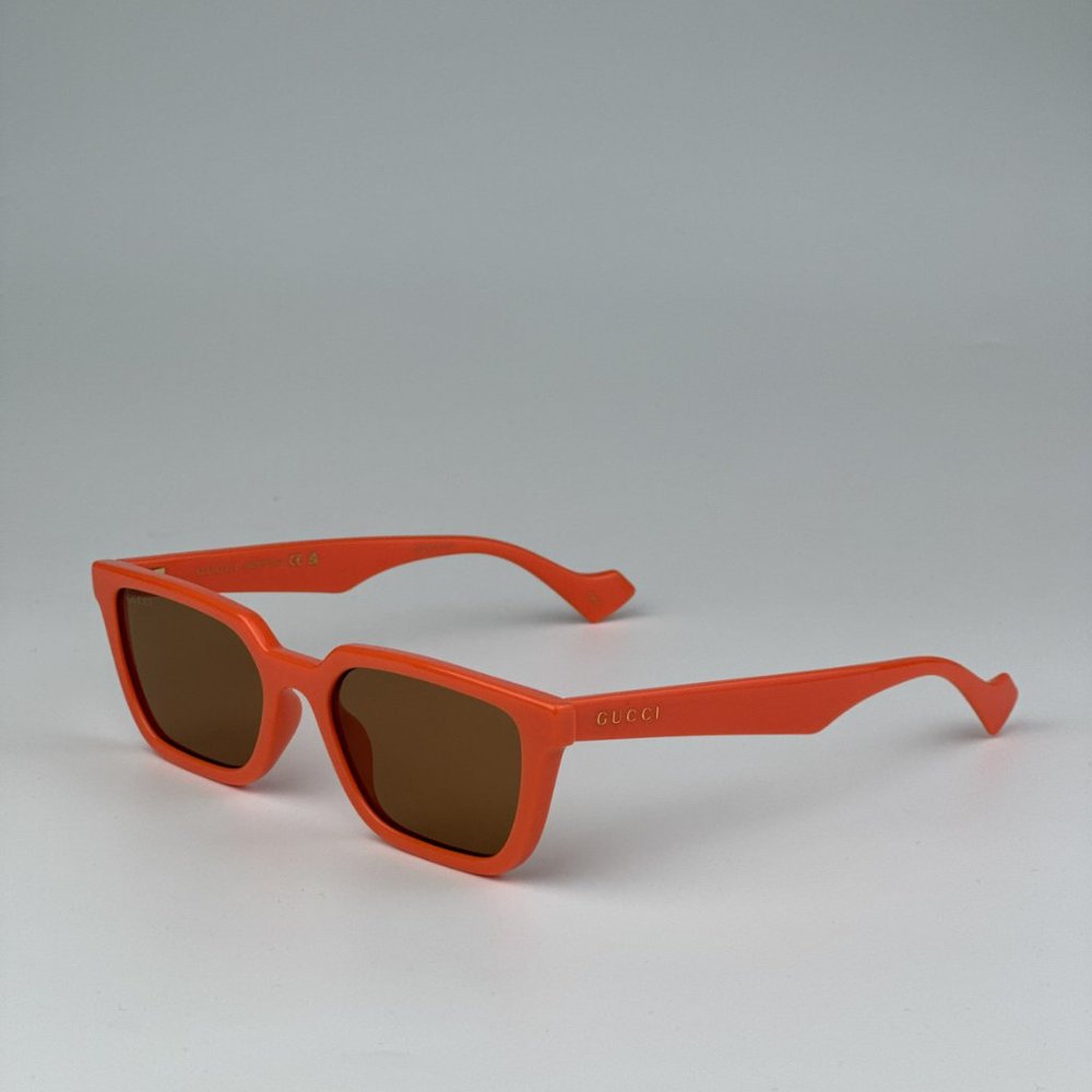 Gucci GG1539S 004 BRAND NEW Sunglasses Orange Brown Unisex Rectangle - Picture 9 of 12